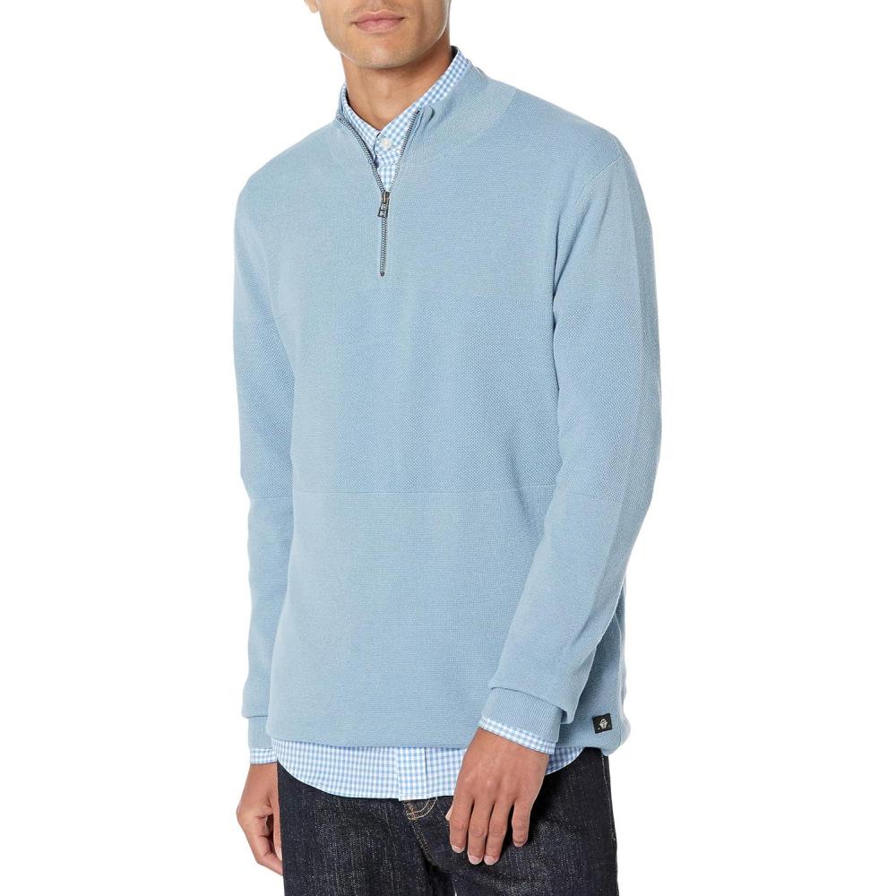 imageDockers Mens Regular Fit Long Sleeve Quarter Zip SweaterMountain Creek Blue