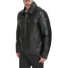 DOCKERS mens James Faux Leather Jacket(Black Modern Zip)