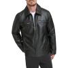 DOCKERS mens James Faux Leather Jacket(Black Modern Zip)