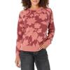 DOCKERS Women’s Classic Fit Brushed Terry Icon Sweatshirt(Tibetan Red Print)
