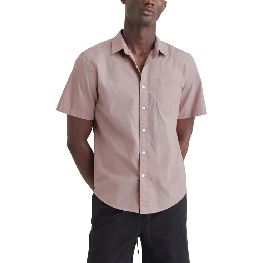 imageDOCKERS Mens Regular Fit Short Sleeve Casual Shirt Standard and Big ampamp TallPink Fawn