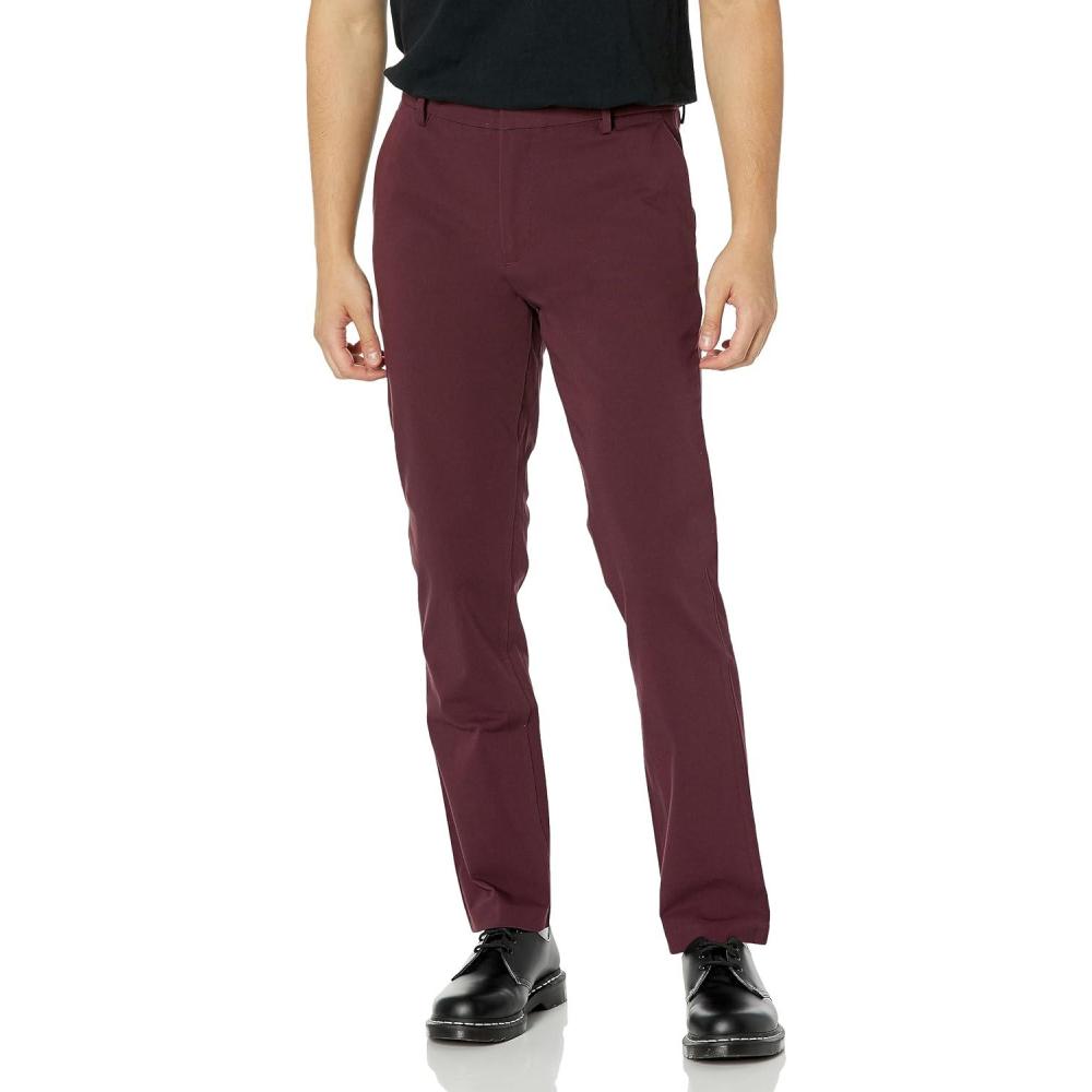 imageDOCKERS Mens City Trouser Slim Fit Smart 360 Tech PantsDecadent Chocolate Brown