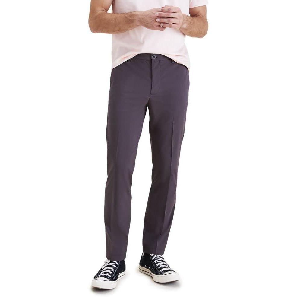 imageDOCKERS Mens Signature Go Slim Fit Khaki Smart 360 Tech PantsSaddle Purple
