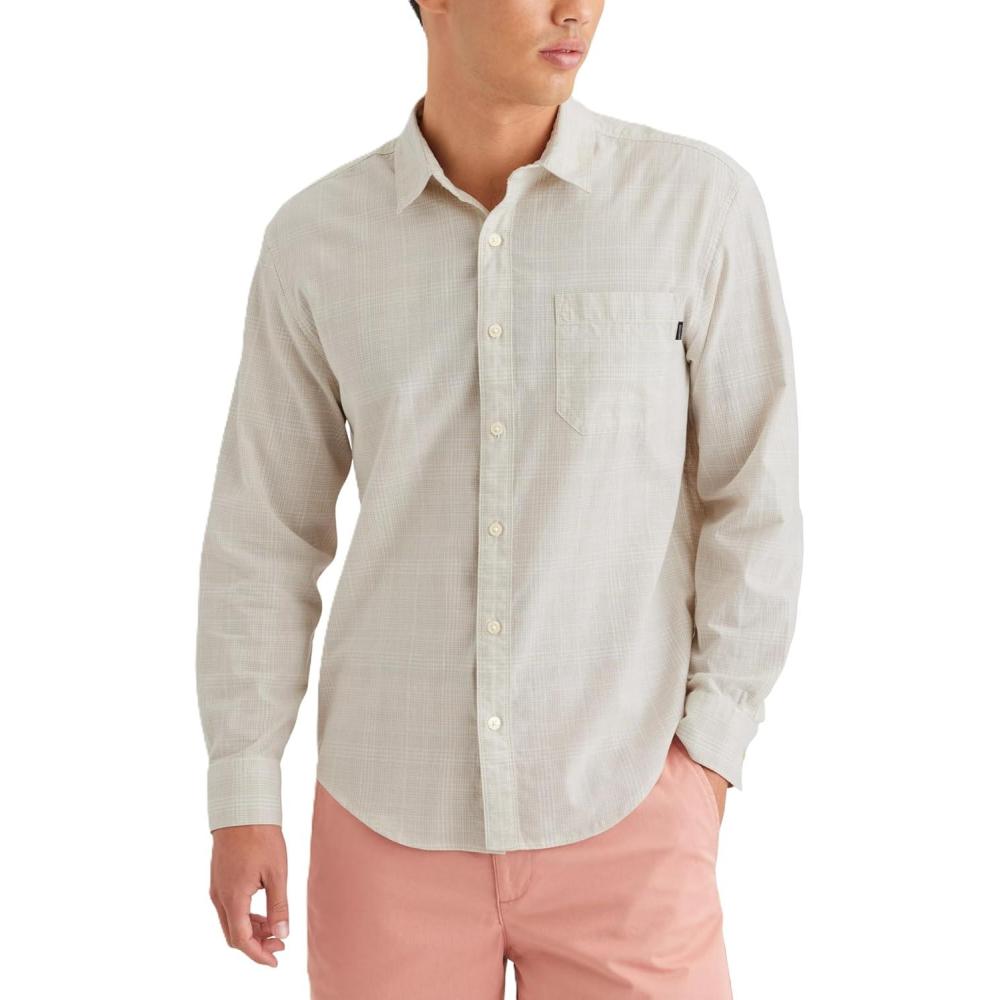 imageDockers Mens Regular Fit Long Sleeve Casual Shirt Regular and Big ampamp TallEphemeral Grit Plaid