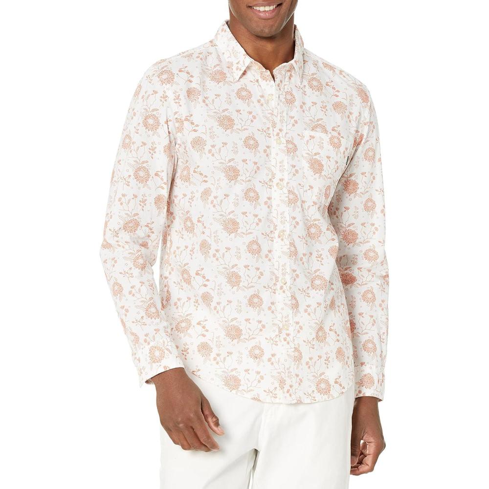 imageDockers Mens Regular Fit Long Sleeve Casual Shirt Regular and Big ampamp TallRose Dawn Floral Print