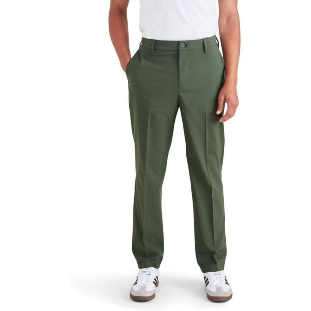 imageDockers Mens Signature Go Straight Fit Khaki Smart 360 Tech Pants Regular and Big ampamp TallForest Night Green