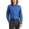 Dockers Men’s Classic Fit Long Sleeve Signature Comfort Flex Shirt (Standard and Big & Tall)(Chuparosa Ceramic Blue Plaid)