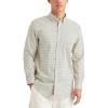 Dockers Men’s Classic Fit Long Sleeve Signature Comfort Flex Shirt (Standard and Big & Tall)(Grey Yucca Grit Plaid)