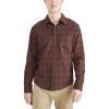 Dockers Men’s Regular Fit Long Sleeve Casual Shirt (Regular and Big & Tall)(Bitter Chocolate Burgundy Plaid)