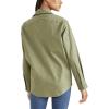 DOCKERS Womens Relaxed Fit Long Sleeve Shirt Jacket(Camo Green (Canvas))