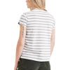 DOCKERS Womens Slim Fit Short Sleeve Favorite V-Neck Tee Shirt(Forest Fog Green Stripe)