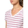 DOCKERS Womens Slim Fit Short Sleeve Favorite V-Neck Tee Shirt(Nevin Dry Rose)