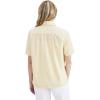 Dockers Womens Regular Fit Short Sleeve Button Down Shirt(Lemon Curry Yellow – Ava End on End (Poplin))
