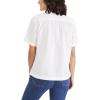 Dockers Womens Regular Fit Short Sleeve Button Down Shirt(Lucent White (Poplin))