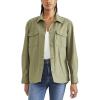 DOCKERS Womens Relaxed Fit Long Sleeve Shirt Jacket(Camo Green (Canvas))