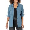DOCKERS Womens Relaxed Fit Long Sleeve Shirt Jacket((New) Blue Fusion (Canvas))