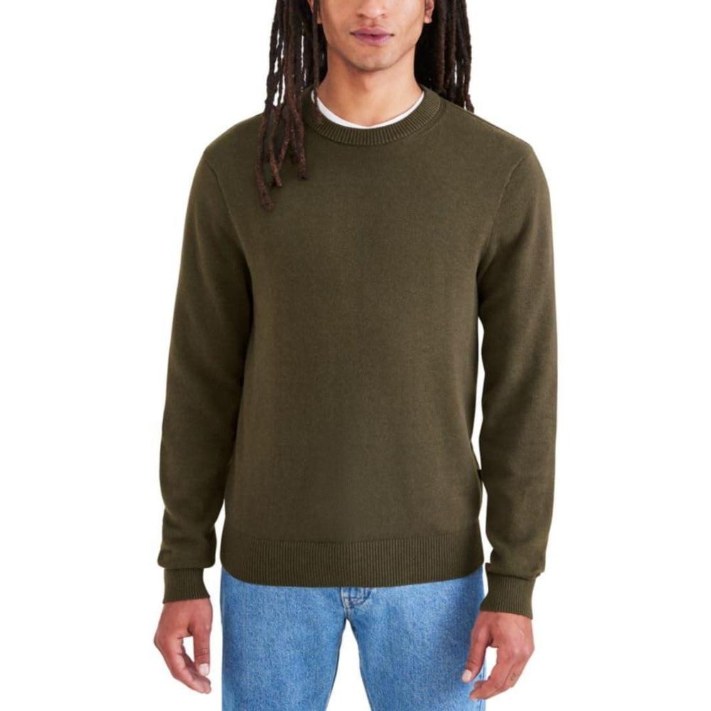 imageDOCKERS Mens Regular Fit Long Sleeve Crewneck SweaterForest Night