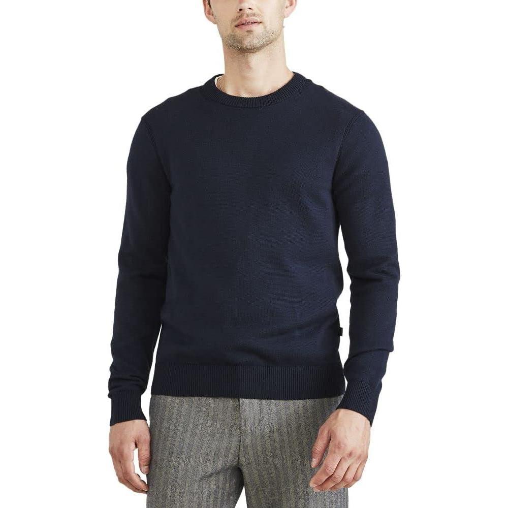 imageDOCKERS Mens Regular Fit Long Sleeve Crewneck SweaterNavy Blazer