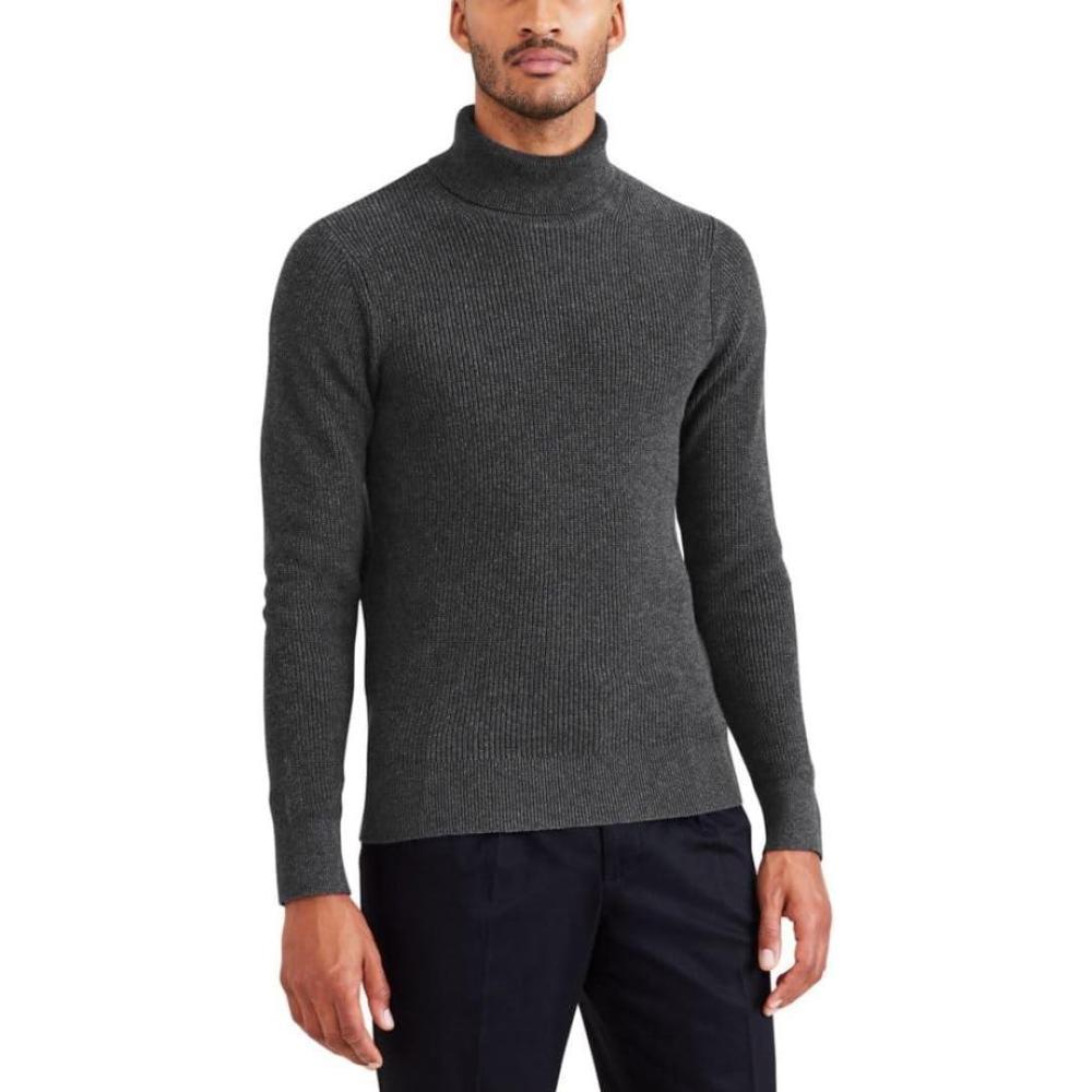 imageDockers Mens Regular Fit Long Sleeve Turtleneck SweaterDark Grey Heather