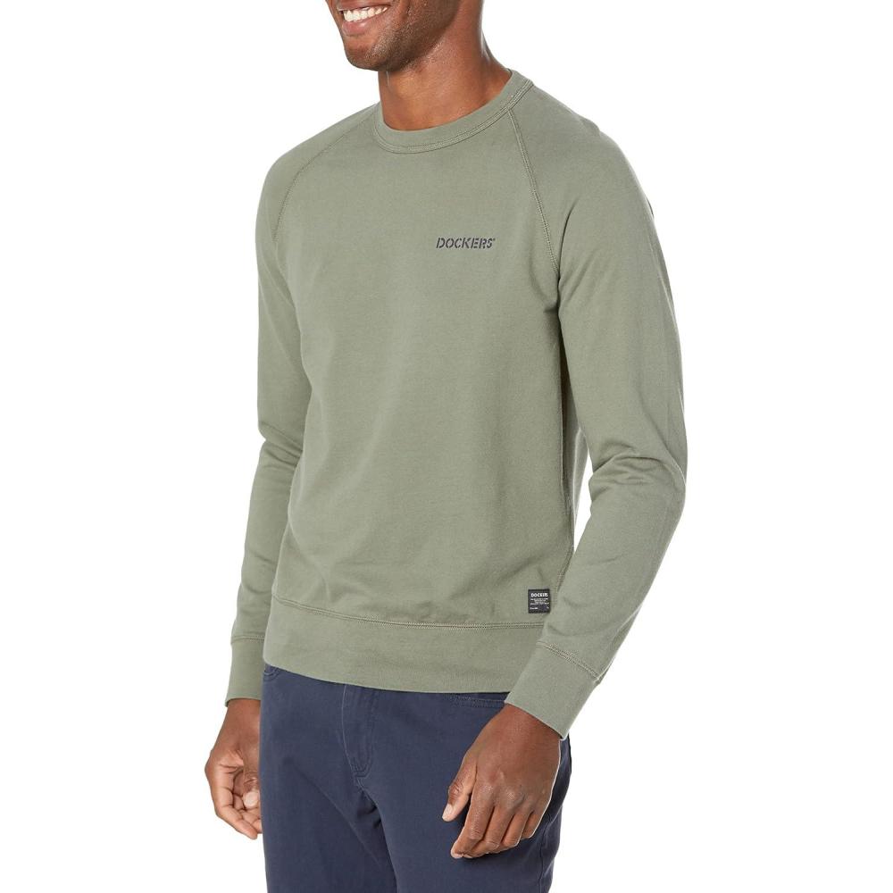 imageDockers Regular Fit Long Sleeve Crewneck SweatshirtAgave Green