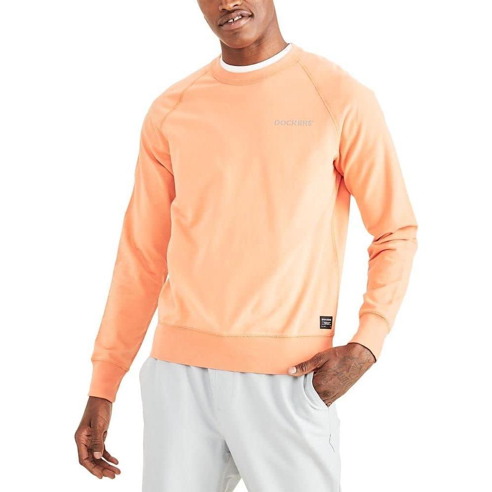imageDockers Regular Fit Long Sleeve Crewneck SweatshirtSunbaked Orange  Logo