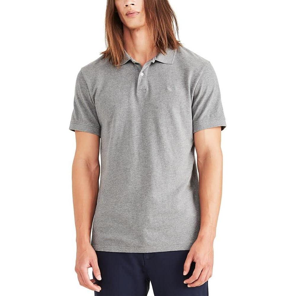 imageSlim Fit Ribbed PoloGray Heather