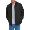 DOCKERS Men’s Wool Blend Zip Up Jacket with Quilted Bib(Black (Without Bib))