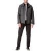 DOCKERS Men’s Wool Blend Zip Up Jacket with Quilted Bib(Charcoal Herringbone)
