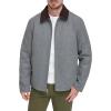 DOCKERS Men’s Wool Blend Zip Up Jacket with Quilted Bib(Light Grey (Without Bib))