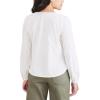 Dockers Womens Regular Fit Long Sleeve Flowy Blouse Shirt(Ava Egret White (Poplin))