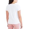 Dockers Women’s Slim Short Sleeve Graphic Tee Shirt(Lucnt White – Old Rose Pink Dockers Script)