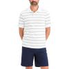 DOCKERS Men’s Regular Fit Short Sleeve Performance Pique Polo(Baldwin Lucent White Stripe)