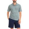 DOCKERS Men’s Regular Fit Short Sleeve Performance Pique Polo(Baldwin Tourmaline Stripe)