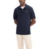 DOCKERS Men’s Regular Fit Short Sleeve Performance Pique Polo(Dockers Serif Navy Blazer Embroidery)