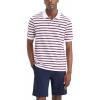 DOCKERS Men’s Regular Fit Short Sleeve Performance Pique Polo(Marlette Lucent White Rose Stripe)