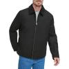DOCKERS Men’s Wool Blend Zip Up Jacket with Quilted Bib(Black (Without Bib))