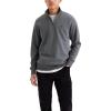 Dockers Men’s Regular Fit Long Sleeve 1/4 Zip Fleece Sweatshirt(Dark Grey Heather)