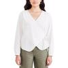 Dockers Womens Regular Fit Long Sleeve Flowy Blouse Shirt(Ava Egret White (Poplin))