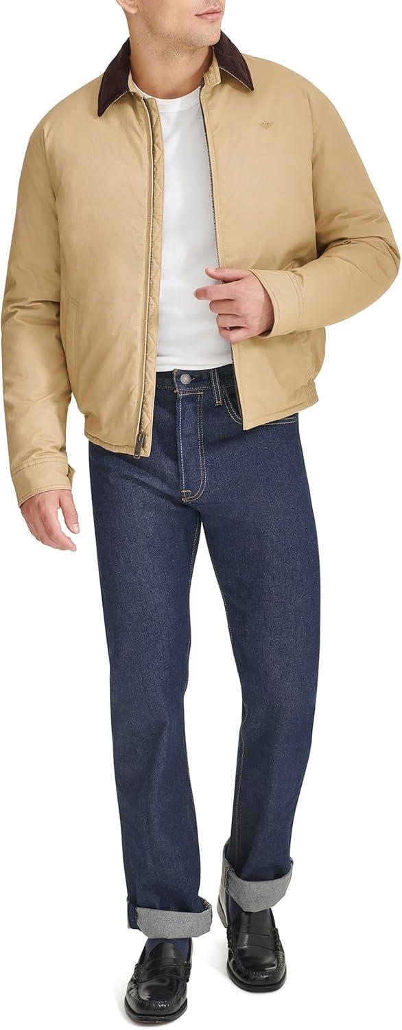 imageDOCKERS mens Cotton Twill Bomber Jacket With Padded LiningHarvest Gold