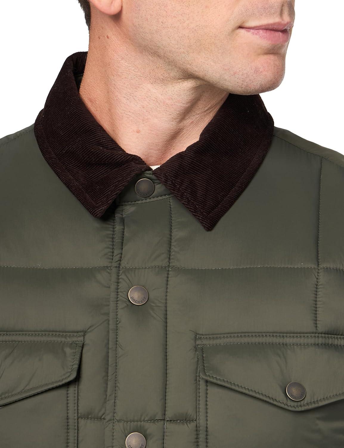 imageDOCKERS mens Quilted Puffer ShacketForest