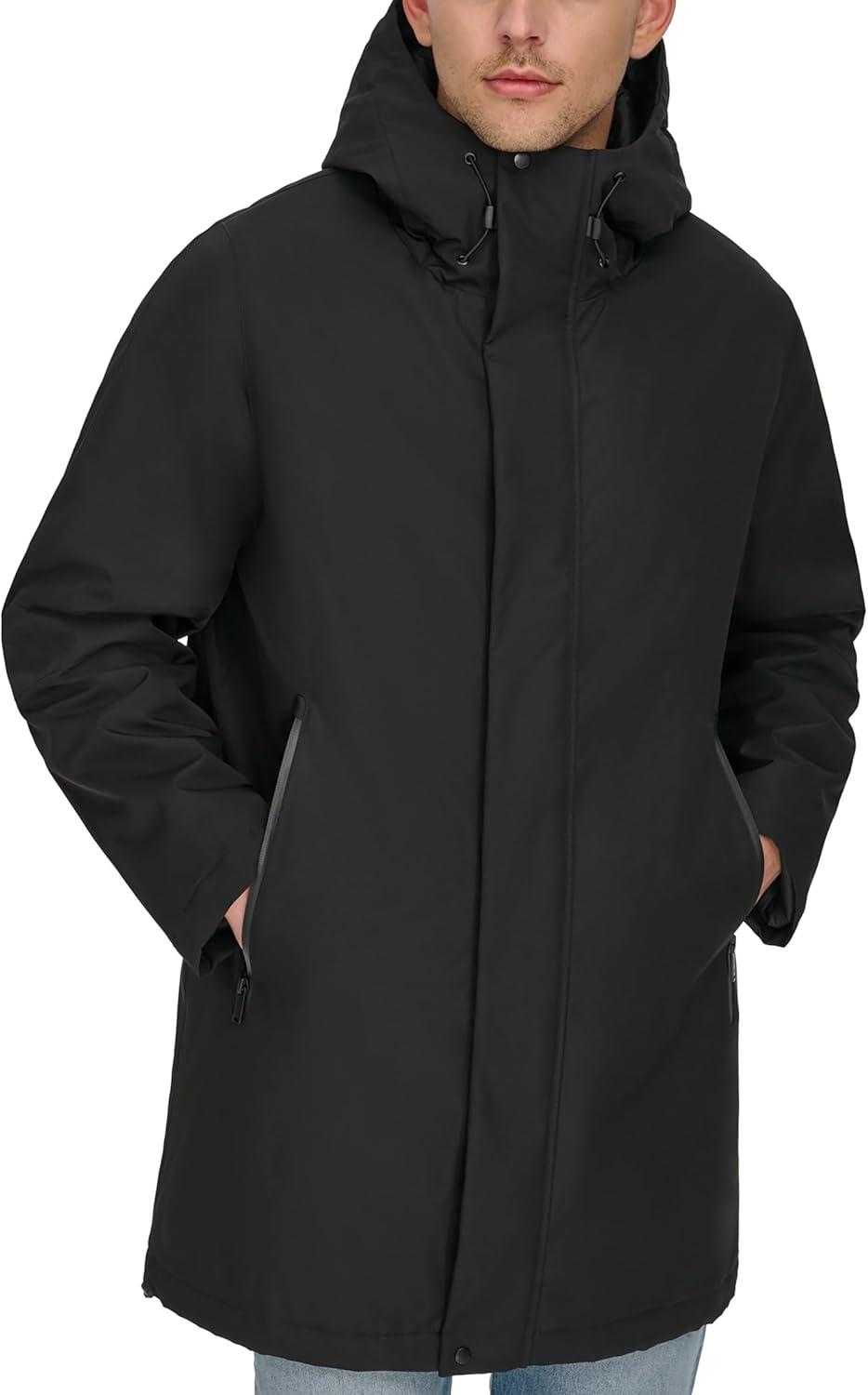 imageDOCKERS mens Softshell Midlength Hooded City CoatBlack