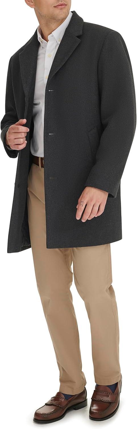 imageDOCKERS mens The Henry Wool Blend Top CoatCharcoal With Scarf