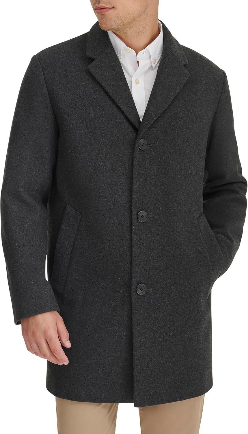 imageDOCKERS mens The Henry Wool Blend Top CoatCharcoal With Scarf