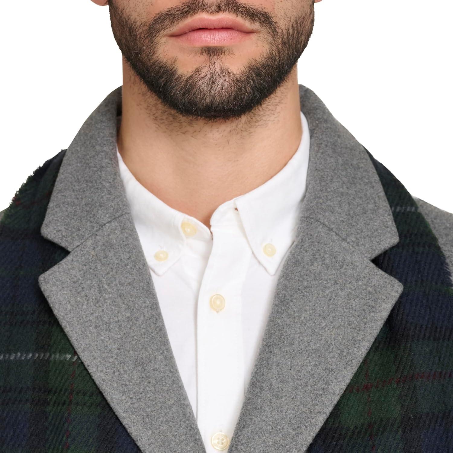 imageDOCKERS mens The Henry Wool Blend Top CoatLight Grey With Scarf