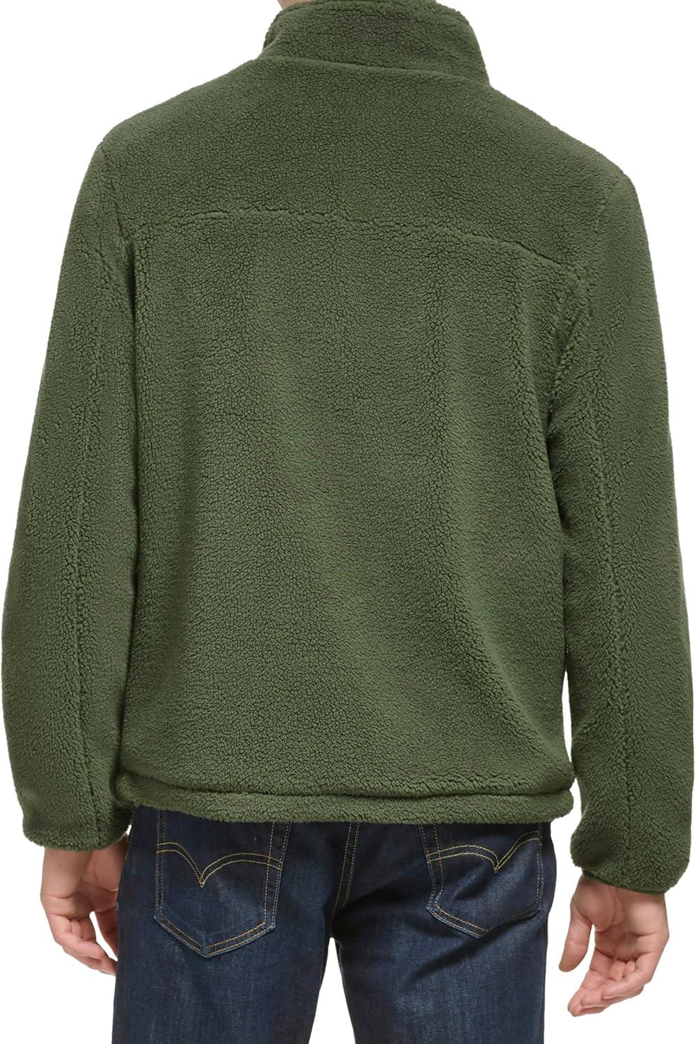 imageDOCKERS mens Zip Front Sherpa Fleece Jacket With Chest PocketDark Olive