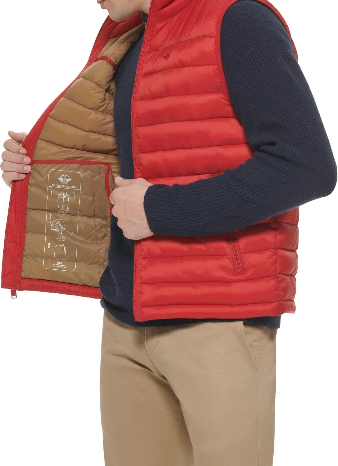 imageDockers Mens Classic Ultra Loft Packable Puffer VestCherry Red