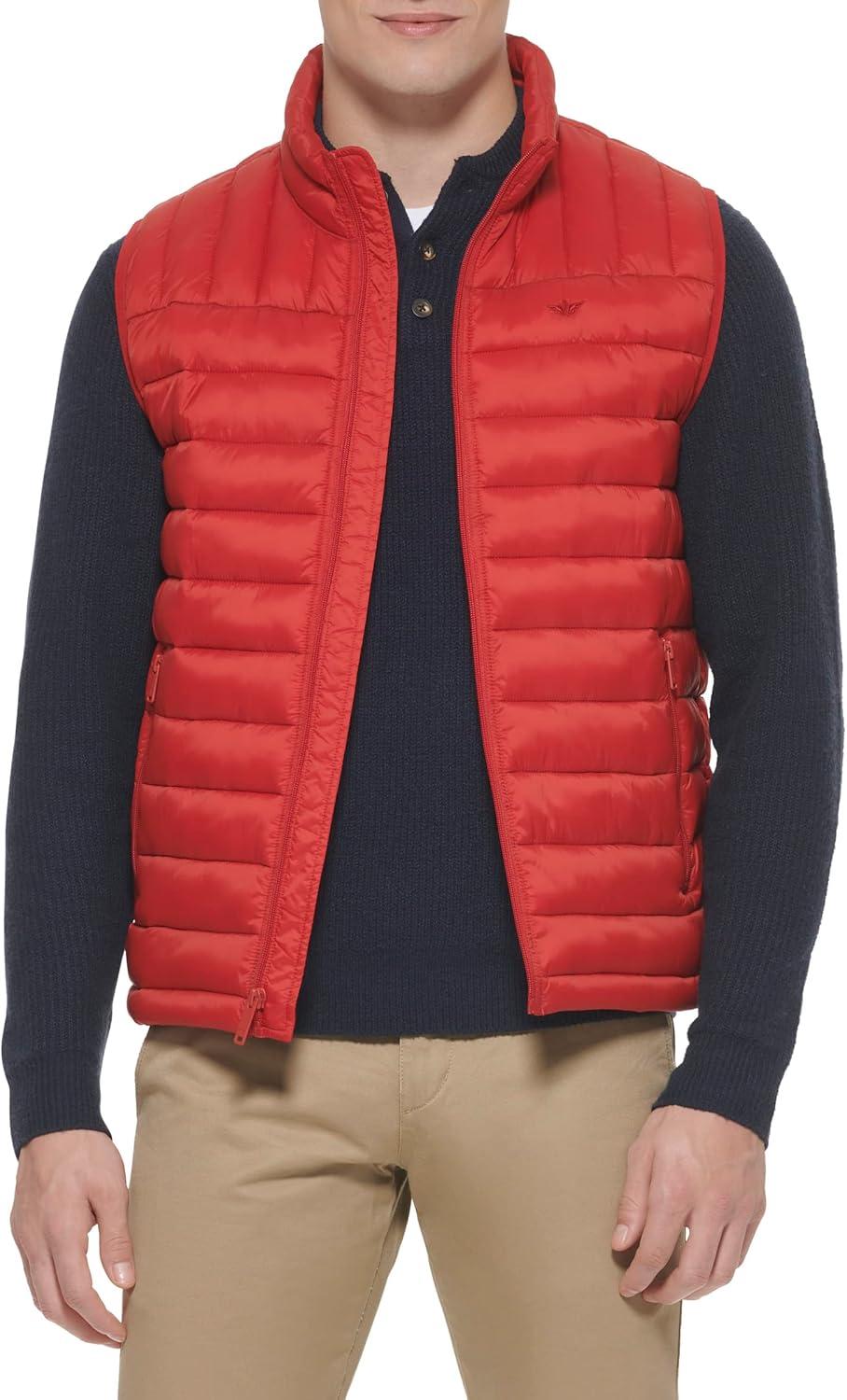 imageDockers Mens Classic Ultra Loft Packable Puffer VestCherry Red