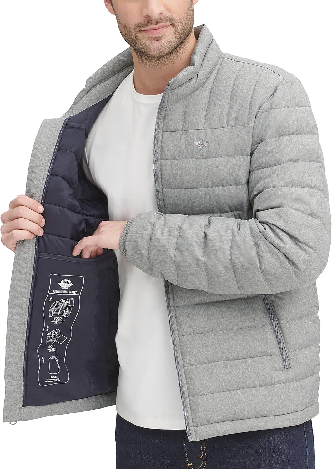 imageDockers mens Classic Ultra Loft Packable Puffer JacketHeather Cement