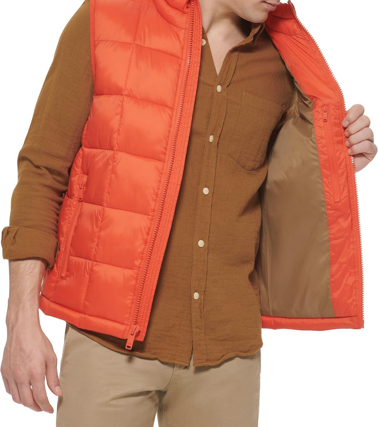 imageDockers mens Mens Box Quilted Puffer VestRed Clay