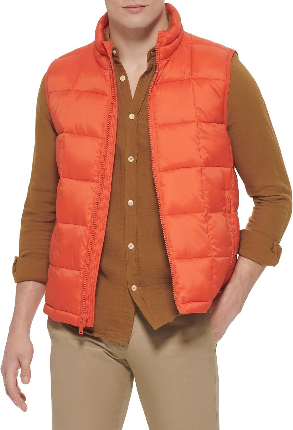 imageDockers mens Mens Box Quilted Puffer VestRed Clay